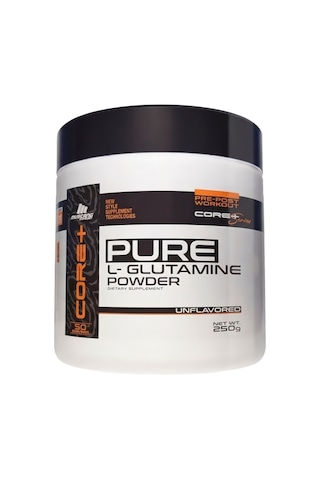 Mustang Nutrition Core+ Pure L-glutamine Powder 250 Gr Glutamin 50 Servis + Shaker + Protein Kahve Hediyeli Aromasız