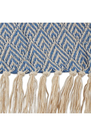 Lexroo Diamond Throw Koleksiyonu Pamuk Dokuma, 50x60, Taş Yıkama Mavisi Çok Renkli
