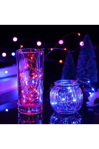 Jeemson Ip65 Su Geçirmez 10m 100 Led Işık Zinciri 4.5v 6w Pembe Işık Pilli Festivite Dekorasyonu Pembe