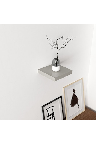 Minarmobilya Minar Gizli Tutuculu Duvar Rafı 23 Cm - P.Gri