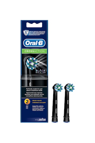Oral-B Cross Action Şarjlı Diş Fırçası Yedek Başlığı Siyah 2'li