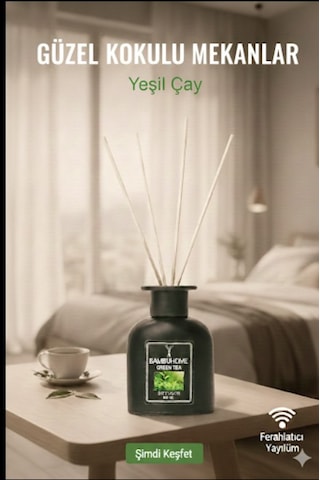 Bambuhome Dıffuser Oda Ofis Ortam Kokusu Green Tea 120 Ml Reed Dıffuser Yeşil Çay