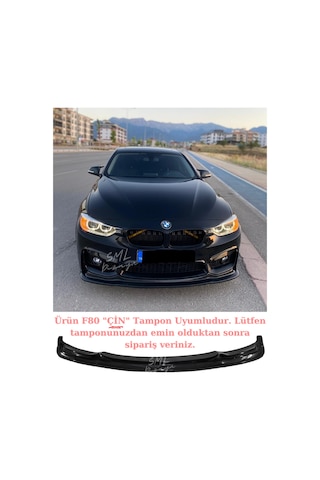 BMW F30-F80 M3 Ön Lip-Ek (Çin Tampon Uyumlu) Plastik Parlak Siyah