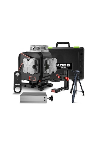 Kobb Kbl36gtp Profesyonel Li-ion Şarjlı 4x360⁰ Lcd Ekran Otomatik Hizalamalı Yeşil Çapraz Çizgi Lazer Distomat + Uzaktan Kumanda + Tripod + Taşıma Çan