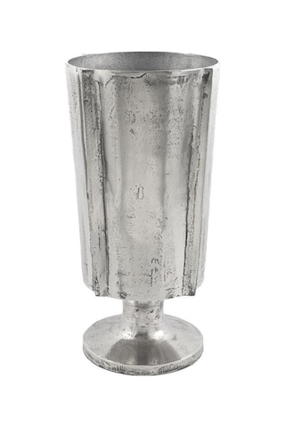 Antik Gümüş Ayaklı Vazo 24x44cm Gümüş