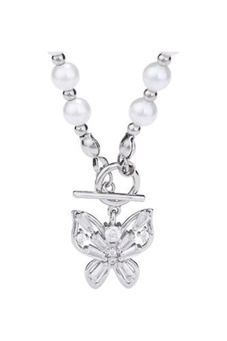 925 Ayar Gümüş Kolye Hediye Kadınlar Için Bildirimi Zincirleri Toka Tasarım Kelebek Kolye Aksesuarları Güzel Kuyumculuk Kolyeler Altın - Gümüş