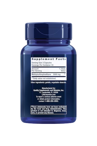 Life Extension Msm 1000 Mg Methylsulfonylmethane Joints Antioxidant Support 100 Caps