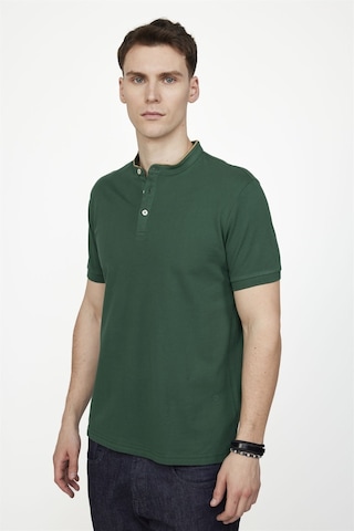 Tudors Erkek Slim Fit Dar Kesim Düz Pike Yeşil Hakim Yaka Tişört-27219-Yesıl Yeşil
