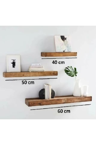 Umutpark Umutpark Umuthomedesing Ahşap 3 Lü Duvar Raf.