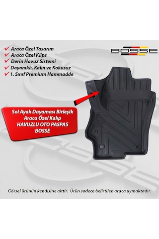 Fiat Linea Paspas Araca Özel 2007 Ve Sonrası BOSSE 3D Havuzlu Oto Paspas