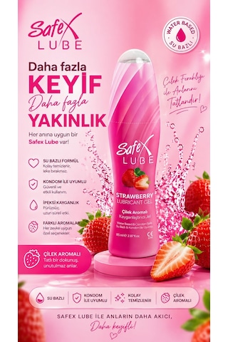 Safex Lube Kayganlaştırıcı Jel Çilek 3 x 85 ML