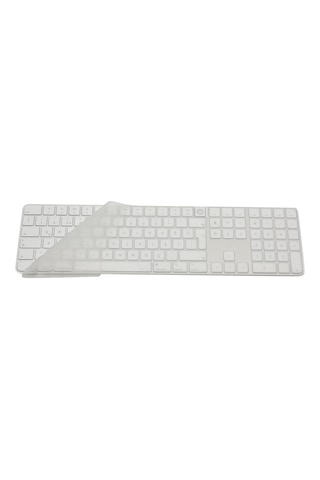 Apple Magic Keyboard 3 A2520 Numerik Türkçe Q Klavye Koruyucu Iso Ters L Enter Uyumlu Ultra İnce Clear Silikon Kaplama Toz Ve Sıvı Koruma Transparent Keyboard Cover Şeffaf