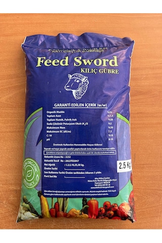 2,5 Kg Isıl İşlem Görmüş Yanmış Elenmiş Koyun Gübresi Organik