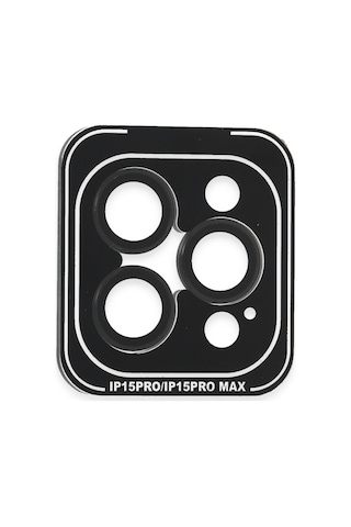 Joko Apple, Uyumlu iPhone 15 Pro Max Pvd Metal Kamera Lens Glblseme - 90 - Siyah
