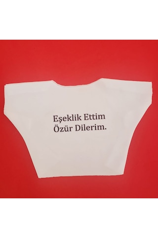 Hadpols Özel Seri İlginç Jest Komik Hediyelik Eğlence Ürünü Eşeklik Ettim Yazılı Oyuncak Tişörtü Çok Renkli