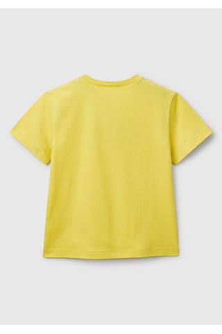 Erkek Çocuk Sarı Benetton Logo Baskılı T-shirt Sarı