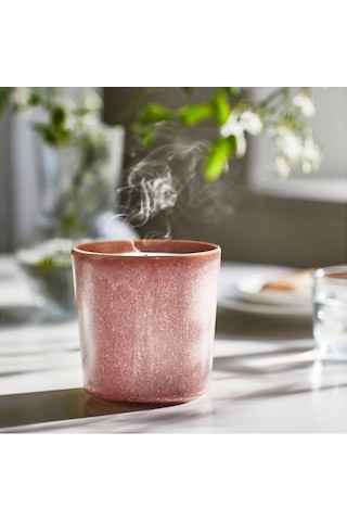 Ikea Lugnare Seramik Kaplı Kokulu Mum 10 X 10 Cm Yasemin Pembe