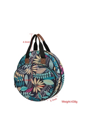 Yuntech01 Mavi Yaprak Desenli Dairesel İpek İşçilik Çantası - 600d Oxford Kumaş Alet Saklama Çantası Mavi
