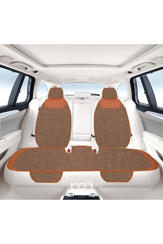 Bod Keten Terletmez Oto Koltuk Minderi Seti Koltuk Koruma Kılıfı Yalı Serisi Ön Arka Set Taba