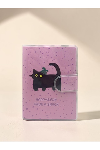 Happy & Fun Kedi A7 Not Defteri , Çıt Çıtlı Cep Defteri - Pembe