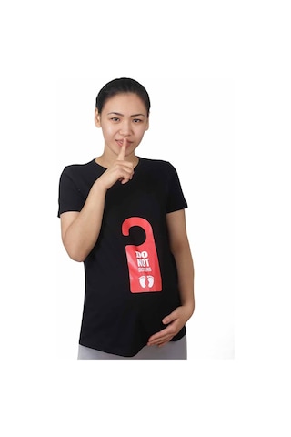 Mummy's Baby Hamile Tişört Do Not Disturb Siyah 7983