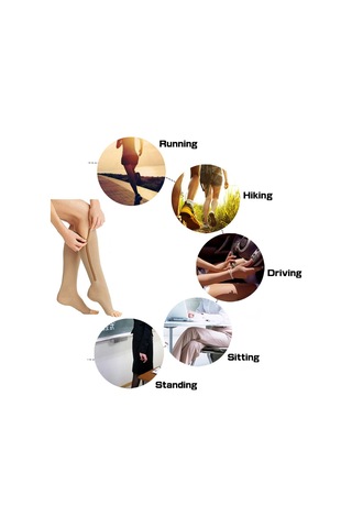 Folinda Spor Kompresyon Çorapları, Ayağın Ucu Açık, Yan Rıhtım, Ağrı Ve Şişlikten Kurtulma, Erkek/kadın, Bej, L/xl 33124 Bir Çifti Bej