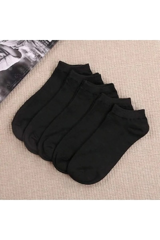 Socks Stores Unisex Kısa Patik Çorap 5 Çift Siyah