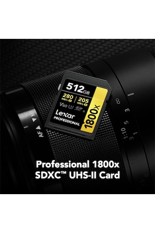 Lexar Gold Serisi Profesyonel 1800x 512gb Sdxc Uhs-ıi U3 Hafıza K