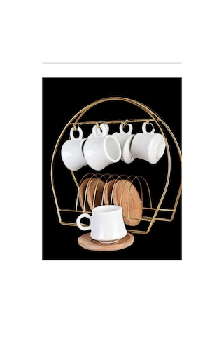Magic Objects Gold Fincanlık - Gold 6lı Fincan Standı Gold