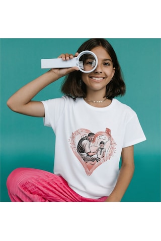Alpşan Ticaret 23 Nisan Tişört 23 Nisan T-shirt Beyaz Çocuk Yetişkin Tişört Unisex T-shirt Çocuk Bayramı 54 Beyaz