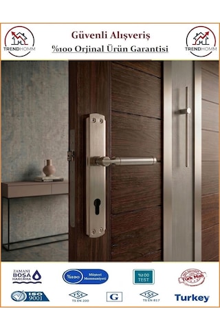 Trendhomm Parçalı Aynalı - Nikel Saten - Yale Dış Çelik Kapı Kolu