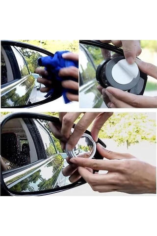 Araç Araba Kör Nokta Aynası Dış Dikiz Ilave Kolay Görüş Krom Gümüş Yuvarlak Ayarlanabilir