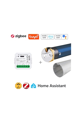 Zigbee Akıllı Perde Kontrol Seti Motor + Röle + Boru
