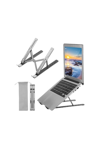 Kosona Alüminyum Klaptop Dikey Ayarabilir Stand: 6 Seviye Yükseklik, Isı Dağıtımı, Taşınabilir Katlanabilir, 10-15.6 İnç Cihaz Desteği