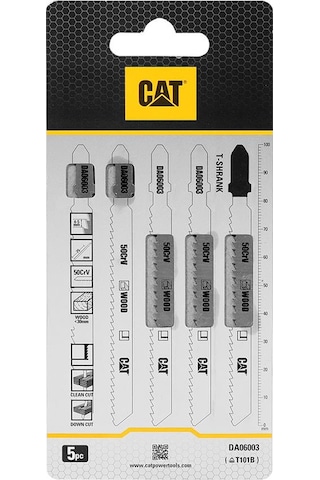 Cat Da06003 5 Parça Profesyonel Ahşap Çapaksız Temiz Kesim Dekupaj Testere Bıçağı, Ucu