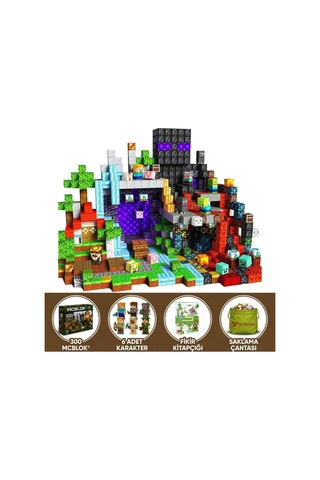 Minecraft Manyetik Orman Temalı Blok Oyuncak - 300 Parça