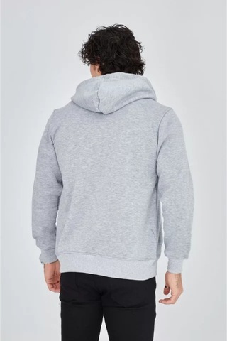 Butik İstanbul Unisex Tam Fermuarlı Kapşonlu Sweatshirt - Gri