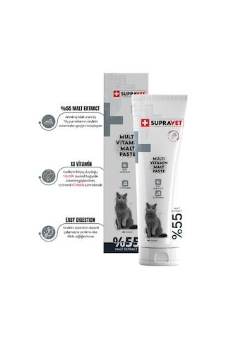 Supravet Kediler İçin Taurinli Multi Vitamin Kedi Macunu 100 G