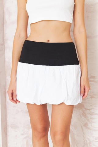 Kadın Beyaz Mini Balon Etek Dm2038 Beyaz