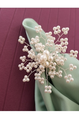 Pekars Gümüş Renk Kartanesi Peçete Yüzüğü 6 Adet Peçetelik