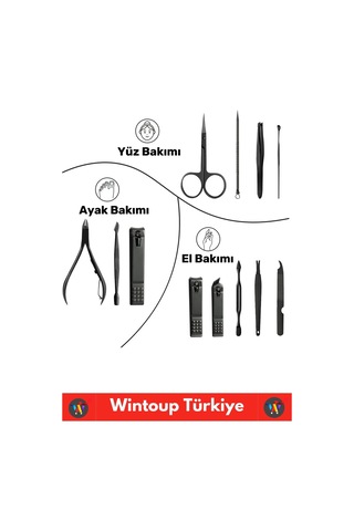 Wintoup Çantalı Manikür Pedikür Seti 12'li