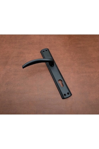 Trim Mat Siyah Lüx Aynalı Çelik Kapı Kolu Sol Basar Tek Yön