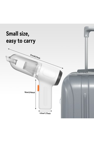 Jeehugo Aumotop Cv103 El Tipi Araç Süpürgesi: Toz Alma, Vakumlama, Üfleme, Lastik Şarj Etme, Filtreli, Type-c Şarjlı