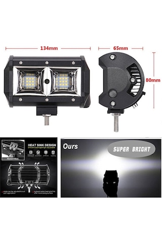 18 Ledli 54W Metal Kasalı Off Road Gündüz Yayıcı Sis Lambası 12V