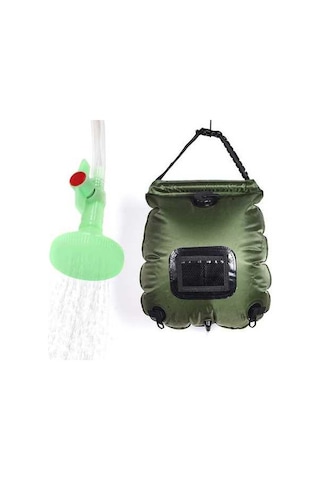 Pazly Su Torbası 20l Katlanabilir Kamp Duş Çantası, Taşınabilir Güneş Enerjili Sıcak Su Kabı Açık Hava İçin Yeşil