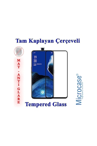 Oppo Reno 2Z Tam Kaplayan Çerçeveli Cam - Mat Siyah