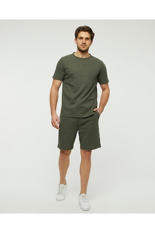 Bella Dossi Waffle Kumaş Şortlu Takım Haki