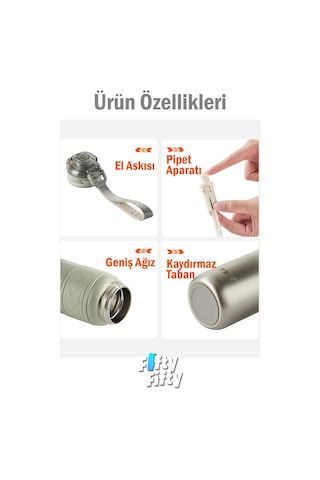 Tkk 900 Ml Çelik Termos Çift Kullanım Pipetli/rahat İçim -12/24 Sıcak-soğuk- Yalıtım -tkk2025new900ml Gri