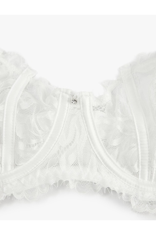 Koton Dolgusuz Balenli Bridal Dantelli Sütyen Beyaz 6slk10024mk