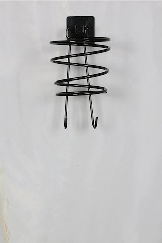 Alper Banyo Jasmin Kare Siyah Yapışkanlı Fön Makinesi Askısı Siyah